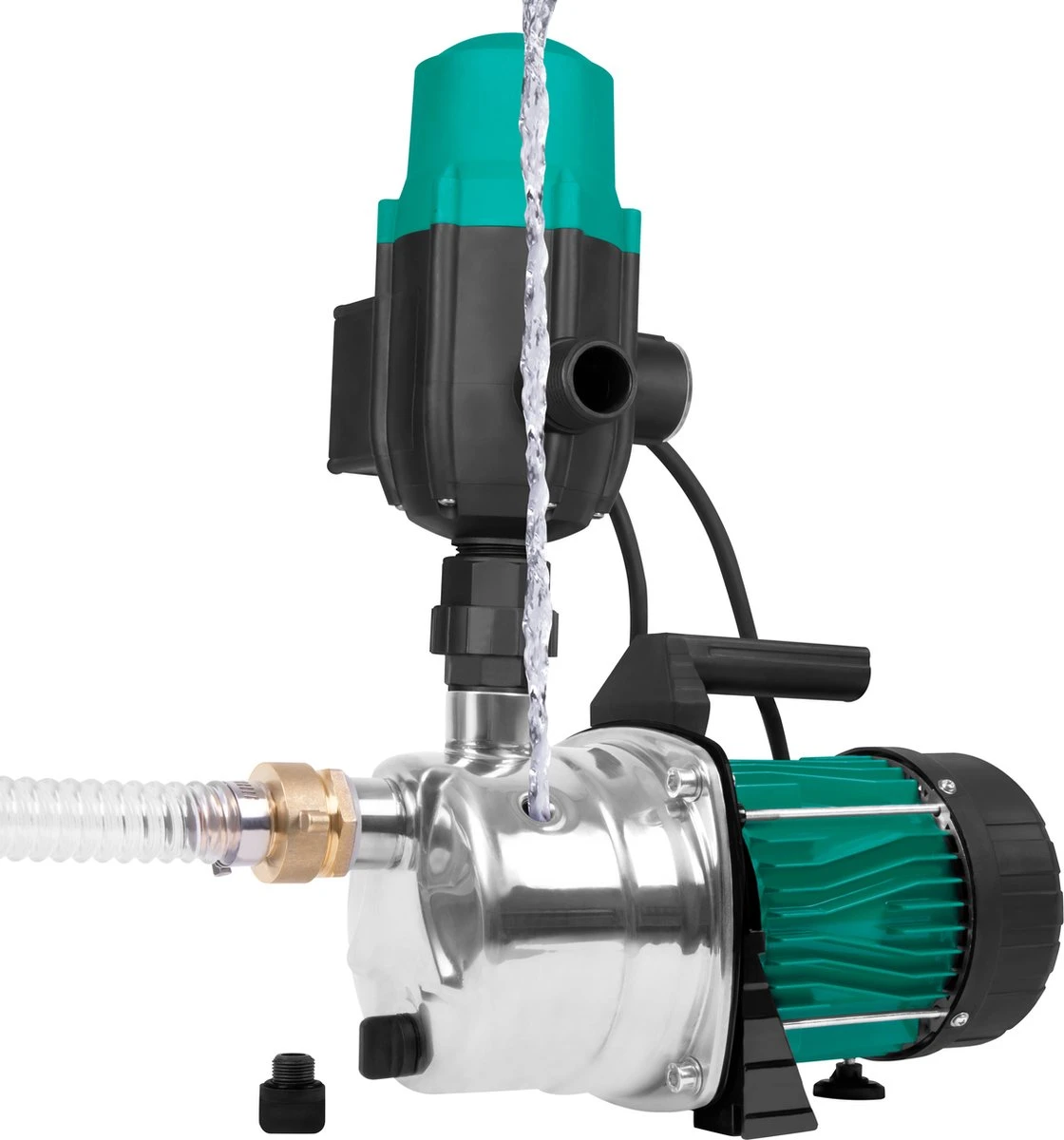VONROC Hydrofoorpomp / Automatische Pomp - 1000W - 3500l/h - Met Drukschakelaar - Droogloopbeveiliging - Voor Besproeien En Huishoudwater 6 VONROC Hydrofoorpomp / Automatische Pomp - 1000W - 3500l/h - Met Drukschakelaar - Droogloopbeveiliging - Voor Besproeien En Huishoudwater - Afbeelding 6