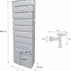 Regenton Muurtank, Grandval 300L, Antraciet Kunststof, Imitatiehout, Met Gootaansluitset Inbegrepen 8 Regenton Muurtank, Grandval 300L, Antraciet Kunststof, Imitatiehout, Met Gootaansluitset Inbegrepen -Planten Zorg Verkoop 1122x1200