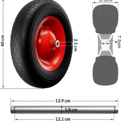 Gardebruk Kruiwagen 100L - Luchtband - 250kg Draagkracht Zilver -Planten Zorg Verkoop 1162x1200