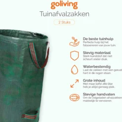 Goliving Tuinafvalzak - Set Van 2- Tuinafvalzakken Opvouwbaar - Tuinzak - Tuinafvalemmer - 2x 280 Liter - Groen 12 Goliving Tuinafvalzak - Set Van 2- Tuinafvalzakken Opvouwbaar - Tuinzak - Tuinafvalemmer - 2x 280 Liter - Groen -Planten Zorg Verkoop 1195x1200 2