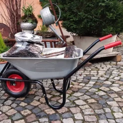 Gardebruk Kruiwagen 100L - Luchtband - 250kg Draagkracht Zilver -Planten Zorg Verkoop 1200x1200 407