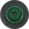 FORT 2PLy Kruiwagenwiel 400x100mm, Kunststof Velg, Kleur Groen, Luchtband