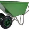 Kruiwagen Met Dubbel Luchtwiel Stal Eco Groen 160 Liter