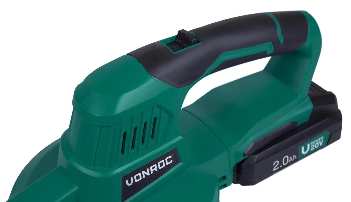 VONROC Accu Bladblazer – VPower 20V – 2 Standen – Max. Blaassnelheid 190km/u – Incl. Accu En Oplader 4 VONROC Accu Bladblazer – VPower 20V – 2 Standen – Max. Blaassnelheid 190km/u – Incl. Accu En Oplader - Afbeelding 4