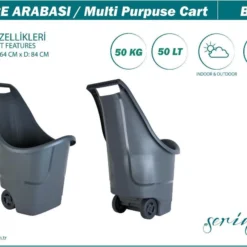 Kruiwagen Met Wielen Antraciet Tuintrolley Shoppingkar Bolderkar Max 50kg