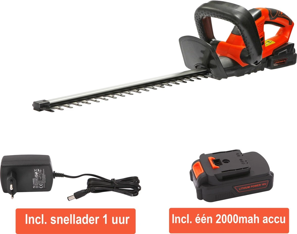Kibani Accu Heggenschaar – Inclusief 2000mAh Li-ion Accu – 51 Cm Zwaardlengte - 18V 1 Kibani Accu Heggenschaar – Inclusief 2000mAh Li-ion Accu – 51 Cm Zwaardlengte - 18V