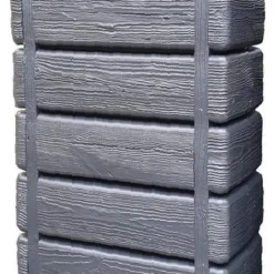 Regenton Muurtank, Grandval 300L, Antraciet Kunststof, Imitatiehout, Met Gootaansluitset Inbegrepen