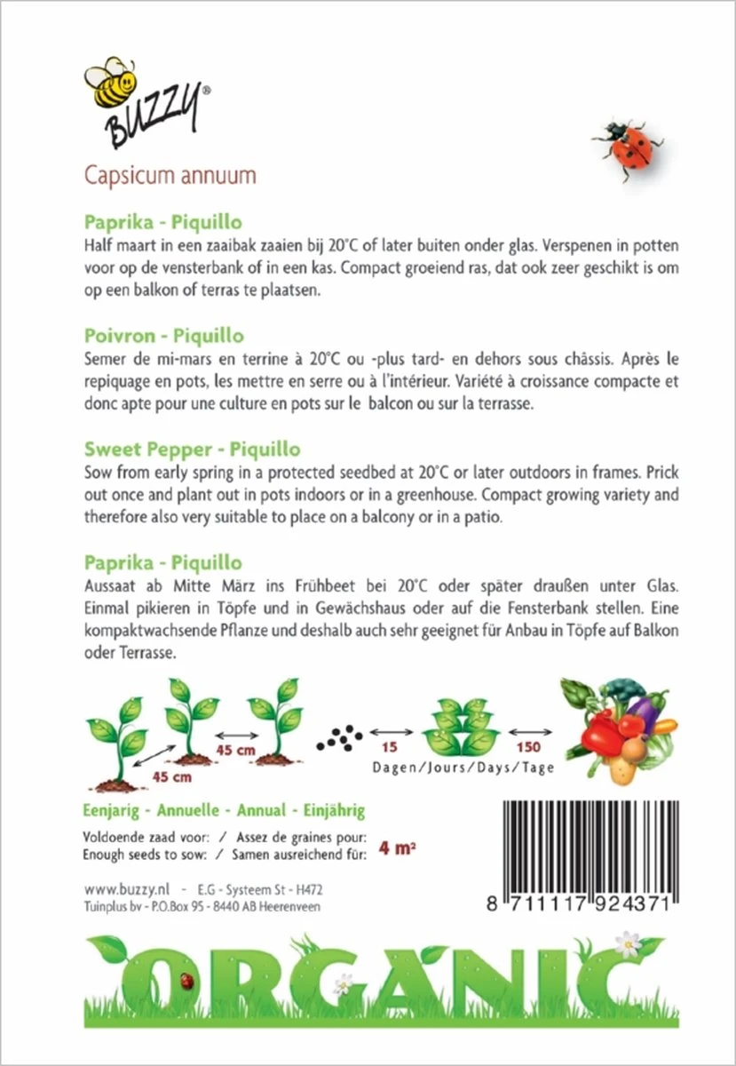 Buzzy® Organic - Paprika Piquillo Rood (BIO) 2 Buzzy® Organic - Paprika Piquillo Rood (BIO) - Afbeelding 2
