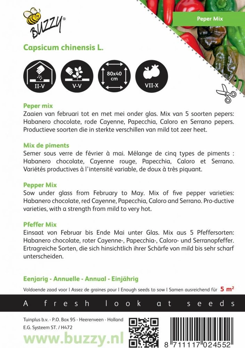 Buzzy® Peper Mixed 5 Soorten 4 Buzzy® Peper Mixed 5 Soorten - Afbeelding 4