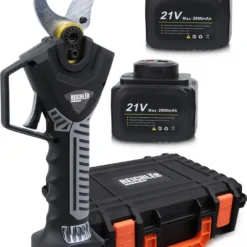 Reichlër® Elektrische Snoeischaar - 40 Mm Snijdiameter - 2x Accu - Anti-cut Functie - Heggenschaar - Takkenschaar - Zwart